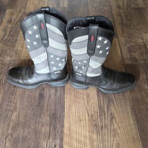 Durango Men's Western Boots in Black and Gray with Star Pattern